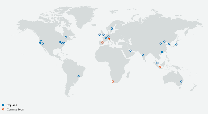 AWS's Global Region Map